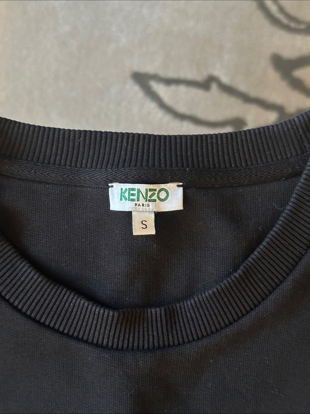 Kenzo Black Crewneck with Multicolor Tiger Embroidery - Picture 2 of 3